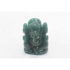 Statue Idol God Ganesha Ganesh Figurine Natural Green Jade Stone Handmade G16